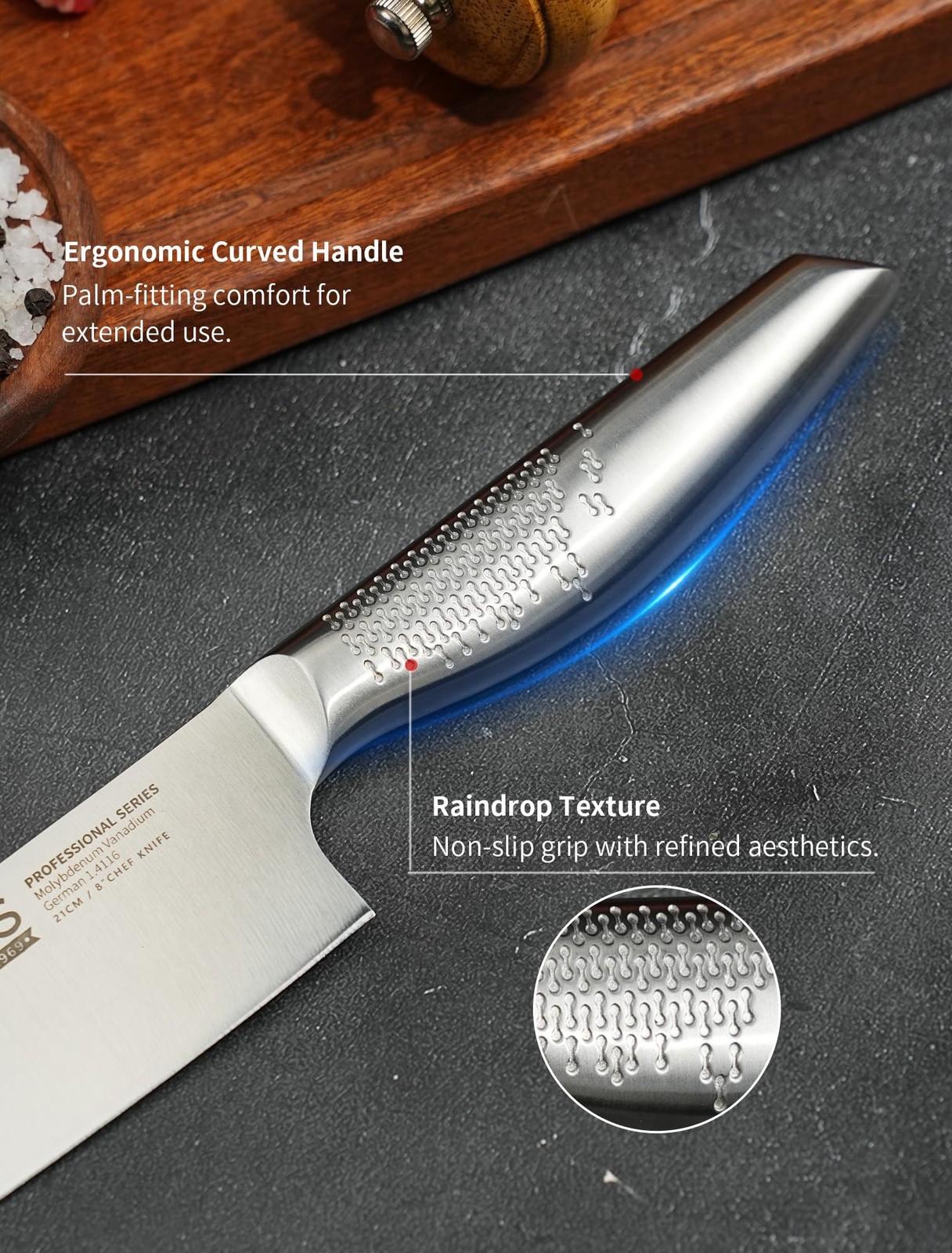 8 Inch Japanese Gyuto Chef Knife German Steel Razor Sharp Kitchen Tool Gift Box