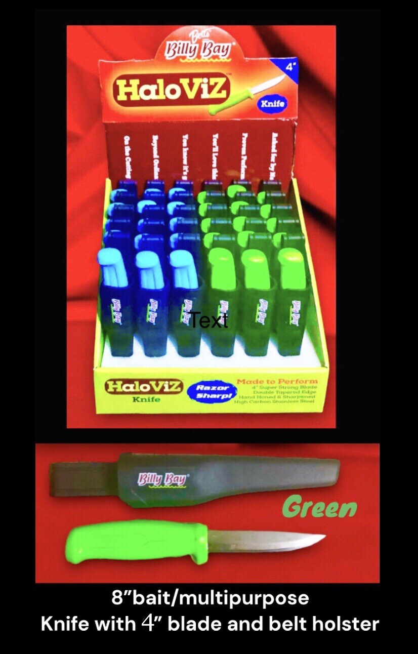 Hiviz Razor Sharp 8” KNIFE (4″ BLADE)+ Holster HIGH CARBON STAINLESS STEEL,Green