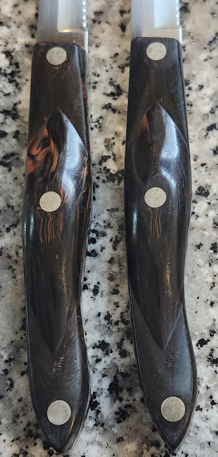 Cutco Bread 1724 & 1729 Petite Carver Knife Classic Swirl Brown Thomas Lamb Orig