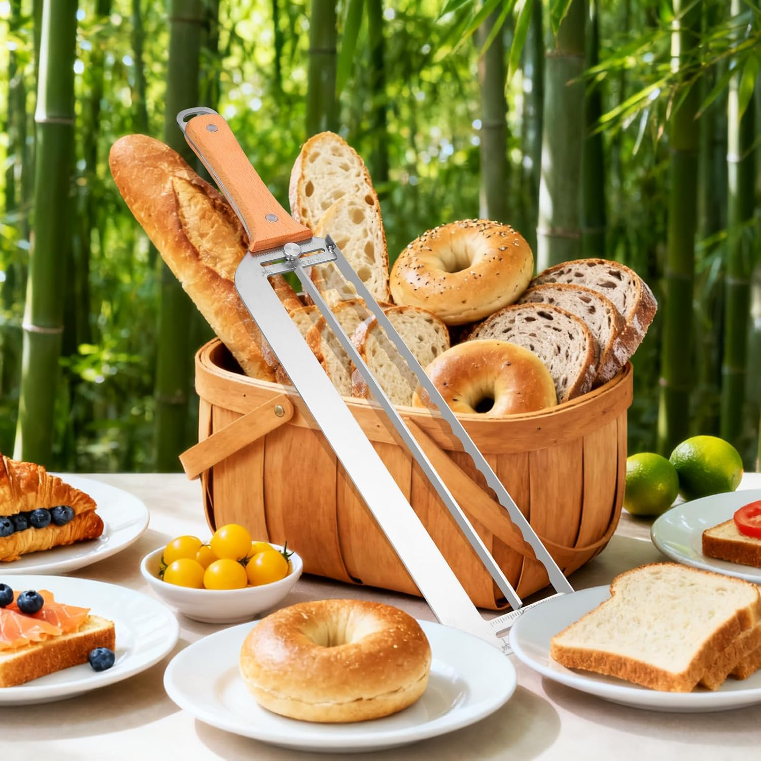 Adjustable Bread Slicer for Homemade Knife with Stainless Steel Serrated Blade