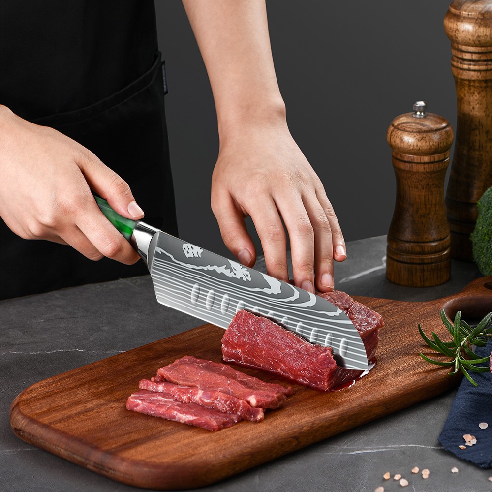 5 Pcs Kitchen Knife Set Chef Knives High Carbon Stainless Steel Sharp Cleaver