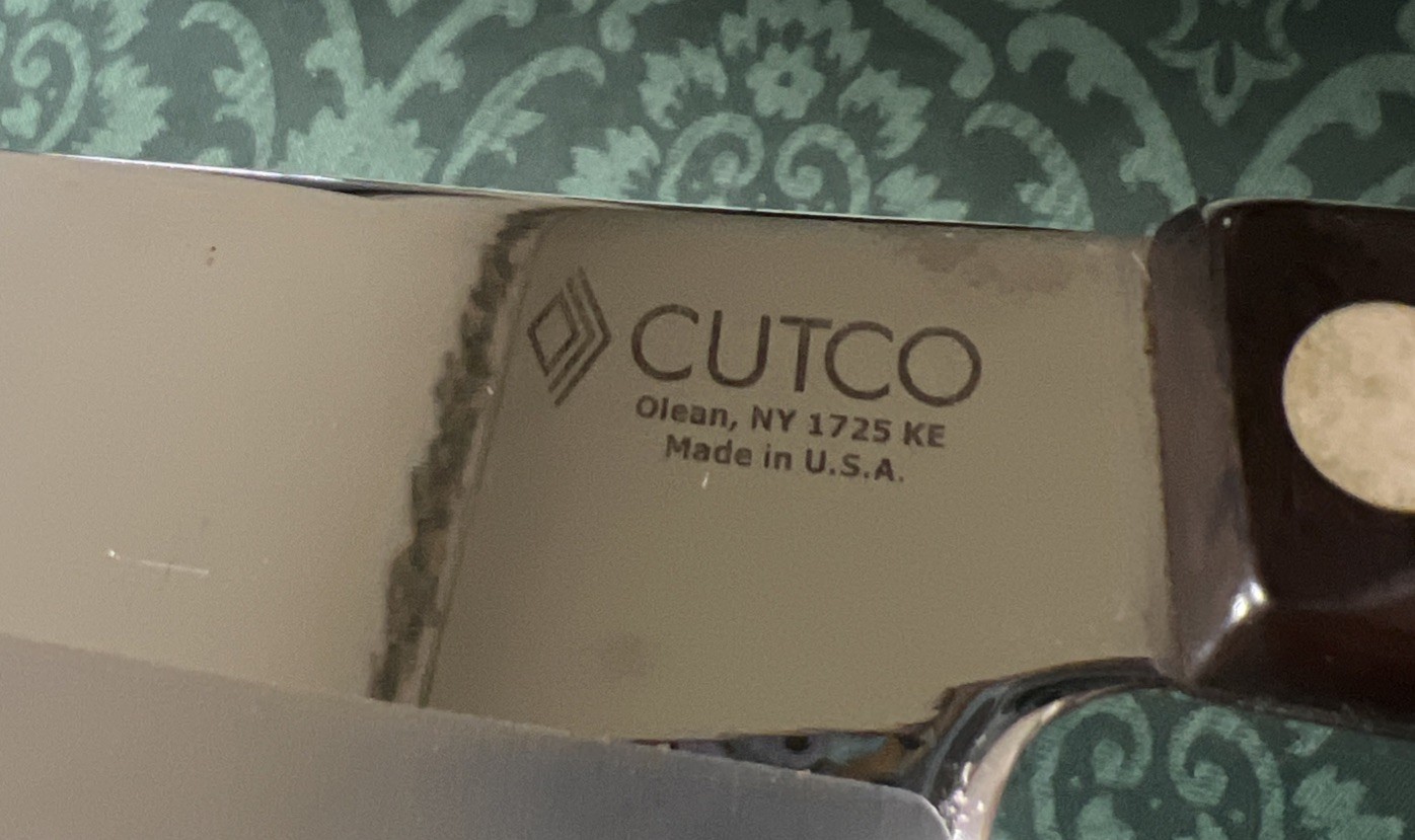 Cutco 1725 KD Carving Knife and 1727 KC Carving Fork Classic Handle No Box W