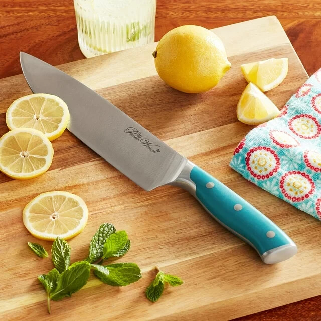 Pioneer Woman Stainless Steel Chef Knife Pioneer Signature 8″ Teal Green New
