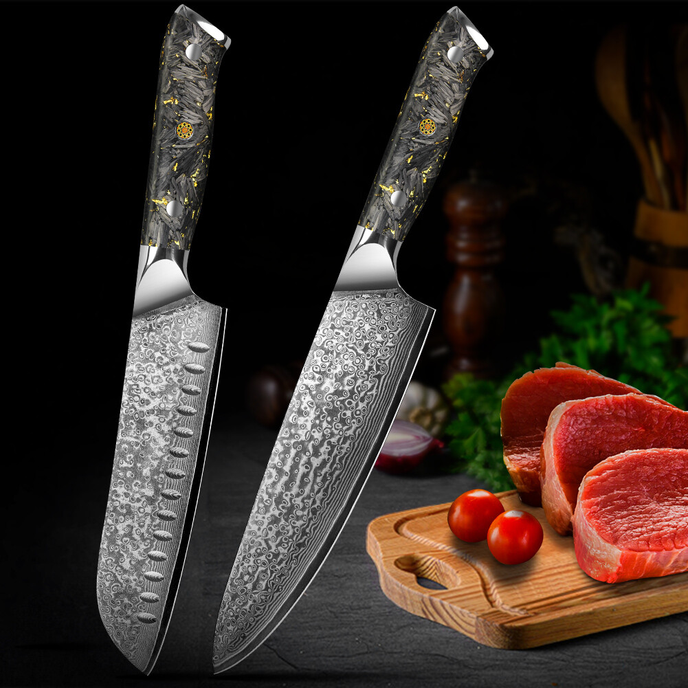 8In Kitchen Knife Santoku Knife Damascus Chef Knife VG10 Handle for Home Kitchen
