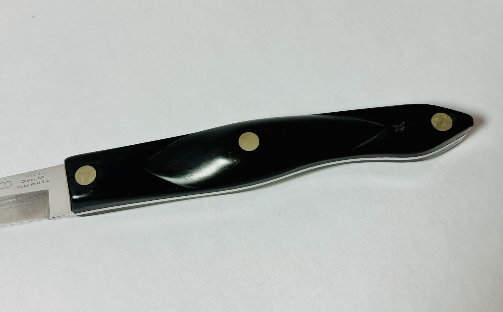 Cutco 1724 JE 9-3/4″ Serrated Bread Knife Stainless Blade Dark Brown Handle USA