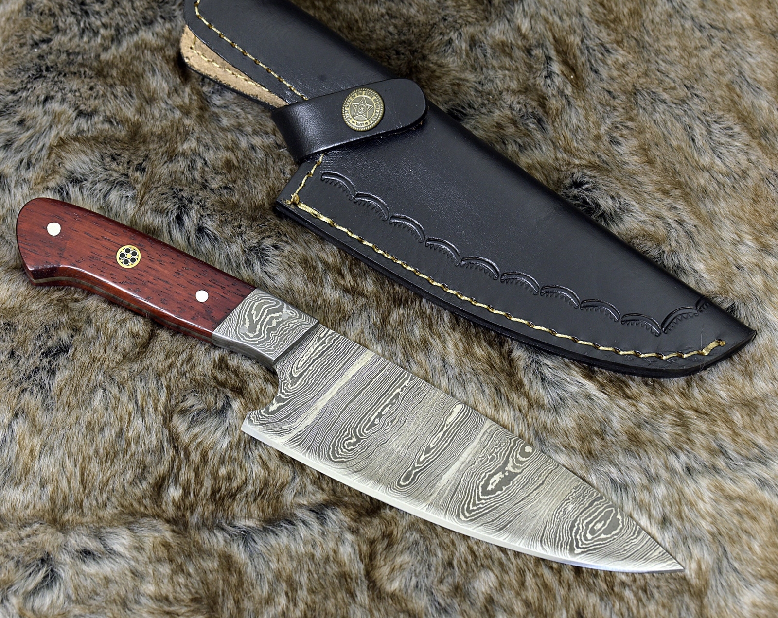 CUSTOM HANDMADE FORGED DAMASCUS STEEL PRO CHEF KITCHEN FIX BLADE KNIFE + SHEATH
