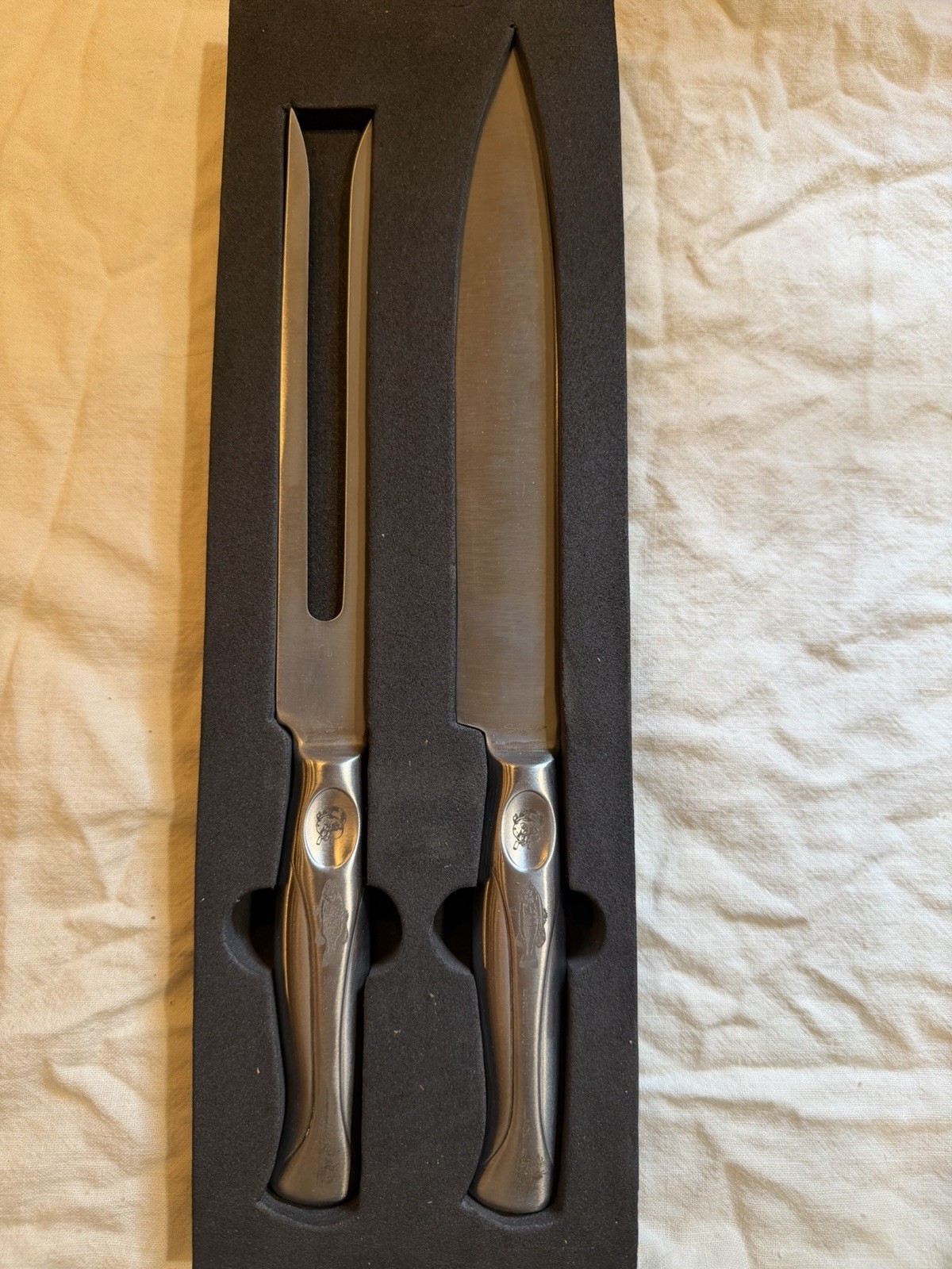 Stone River Large/Small Mouth Bass Carving Knife/brown Trout Set NEW