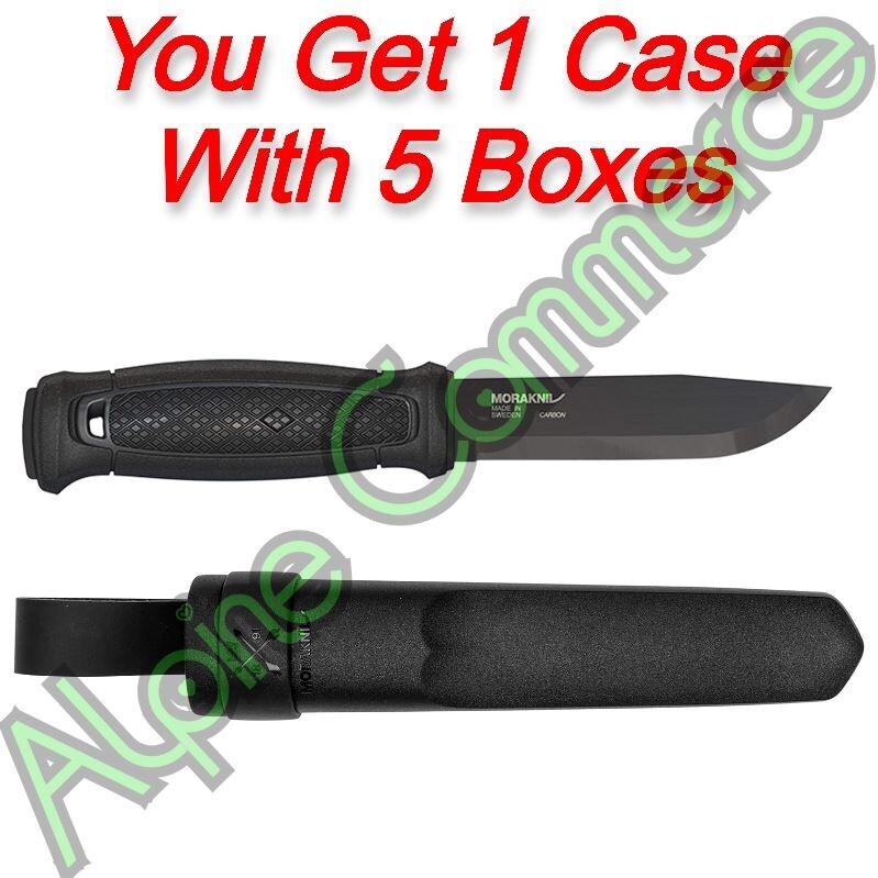 *5-Sets* Morakniv Garberg Carbon Steel 9.0” Knife Black Polymer Sheath 13716
