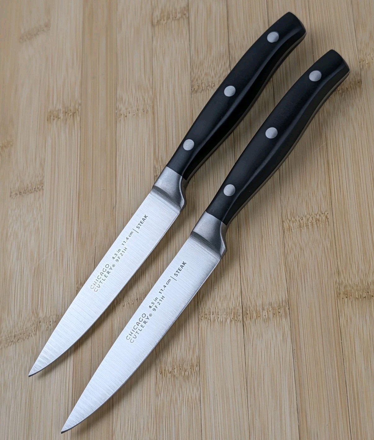 2pc CHICAGO CUTLERY Insignia 4.5 in STEAK Knife Single, Stainless Steel, BLACK