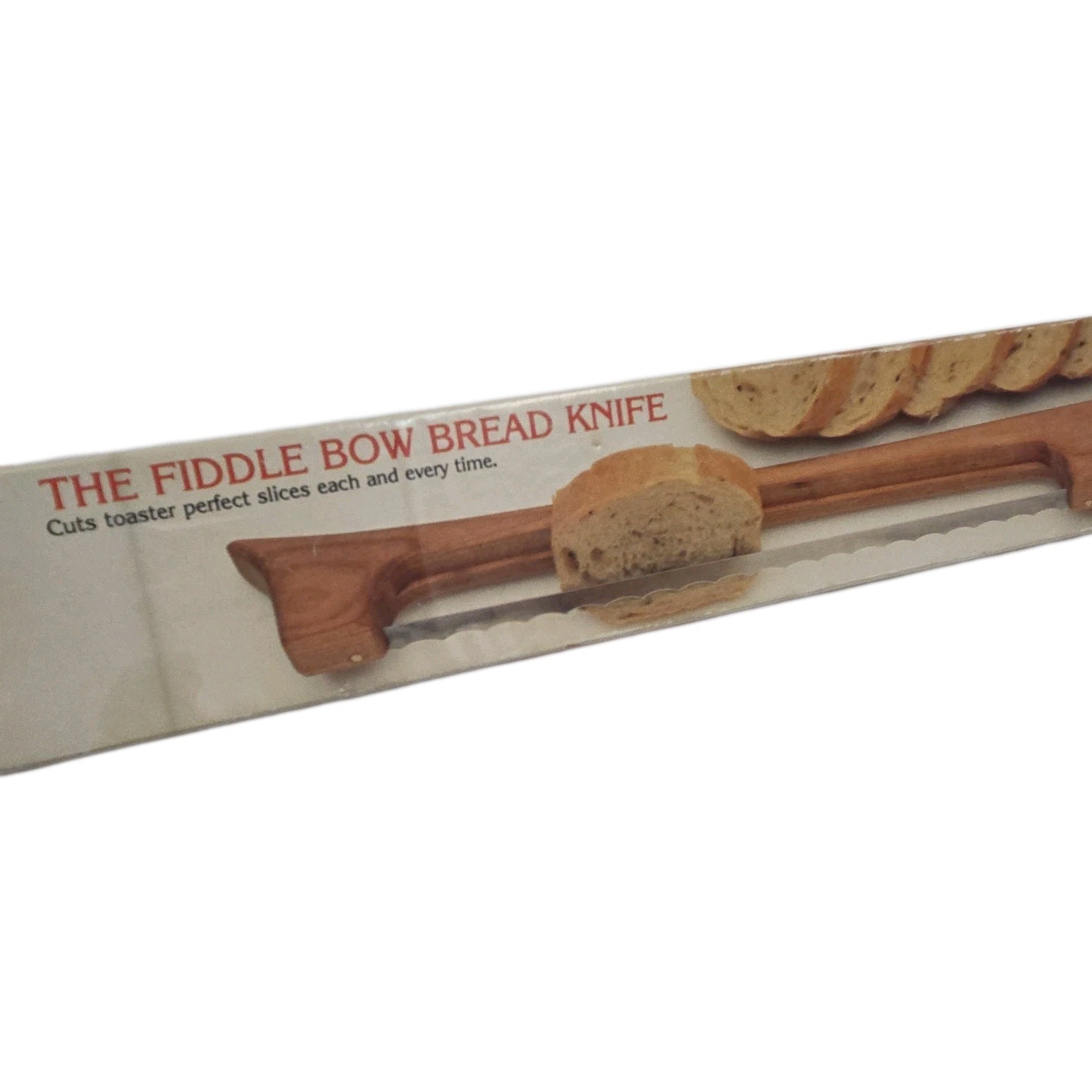 16-inch Wooden Bread Bow Knife Serrated, Bagel/Sourdough Cutter, Fiddle Slicer