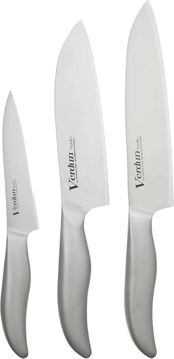 Japanese Knife Set 3pcs Santoku Gyuto Petty Stainless Steel Japan