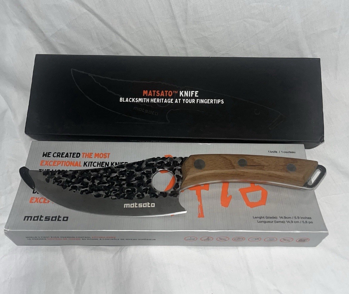 Huusk by Matsato Kitchen Knife – Extremely Sharp Blade Beech Wood Handle 🔥 NEW