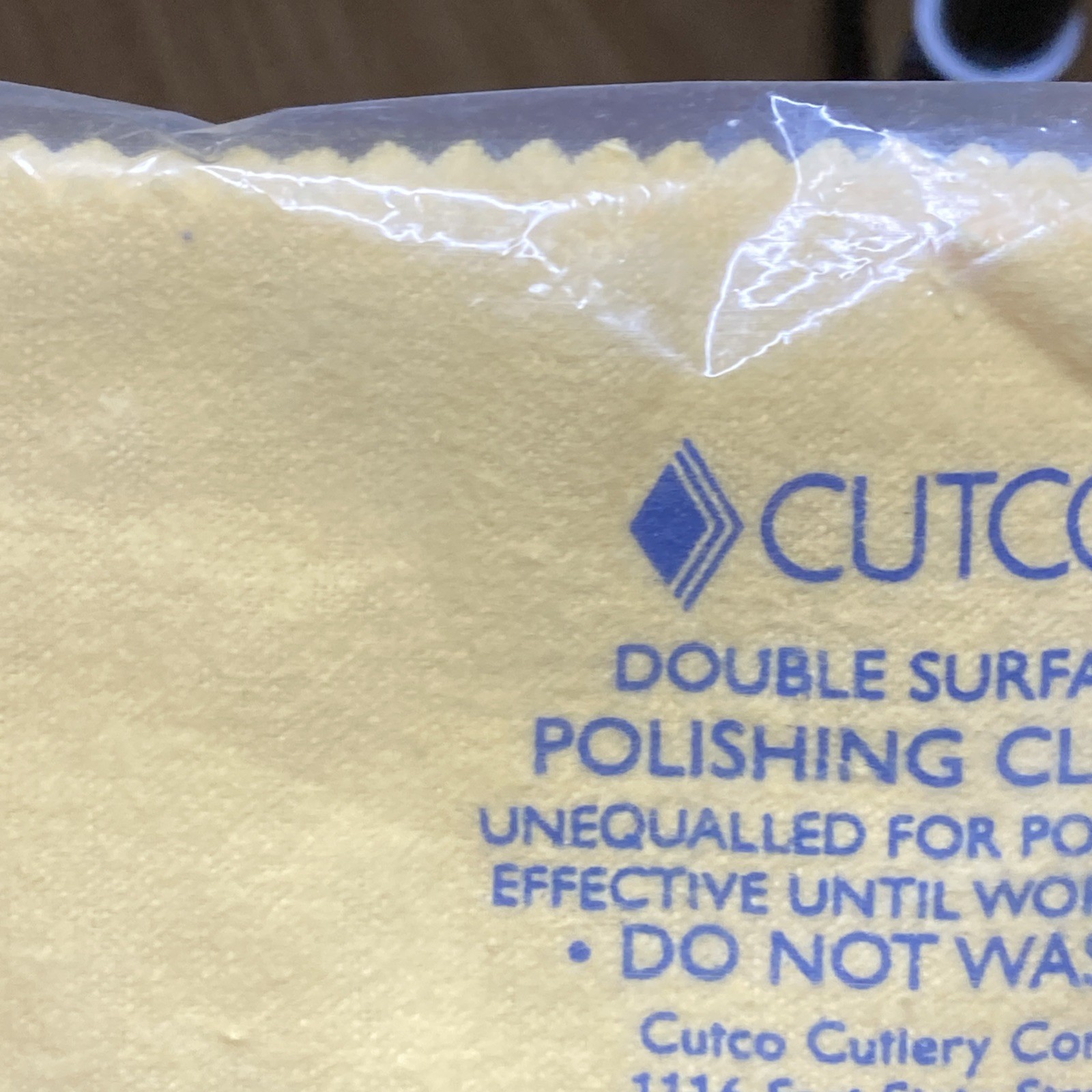 14” x 15” Cutco Cutlery Knives Double Surface Polishing Cloth Yellow USA Vtg EC