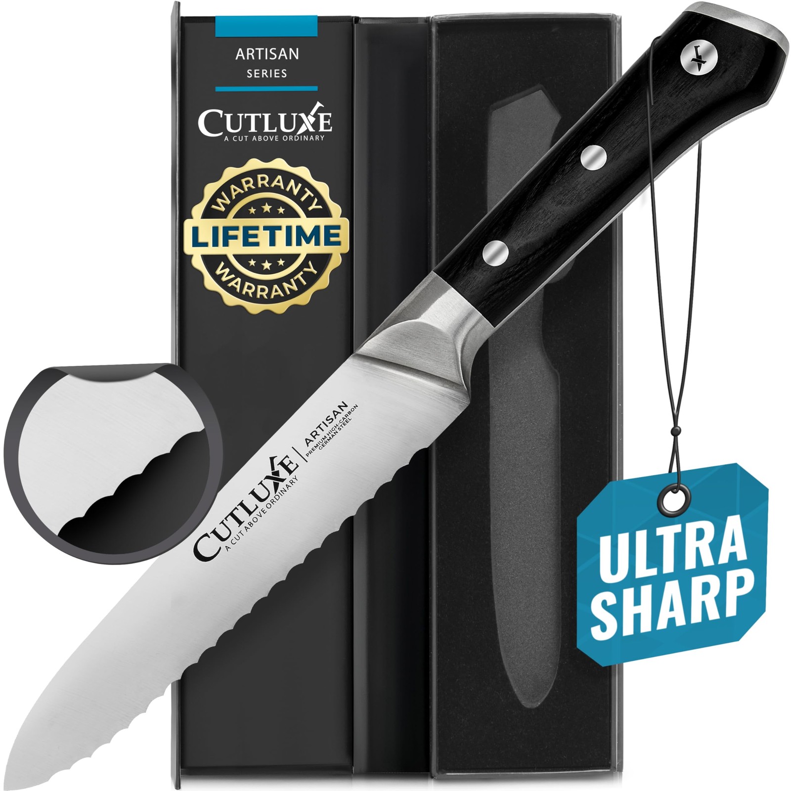 Serrated Kitchen Utility Knife 5 Tomato Knife Ultra Sharp Blade Ergonomic Handle