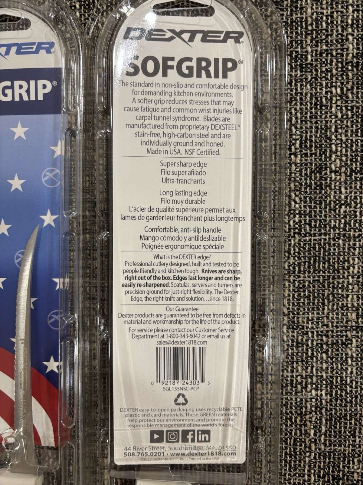 3 Lot Dexter Russell SGL155NSCpcp SofGrip 5-1/2 In Scalloped Utility Knife [USA]