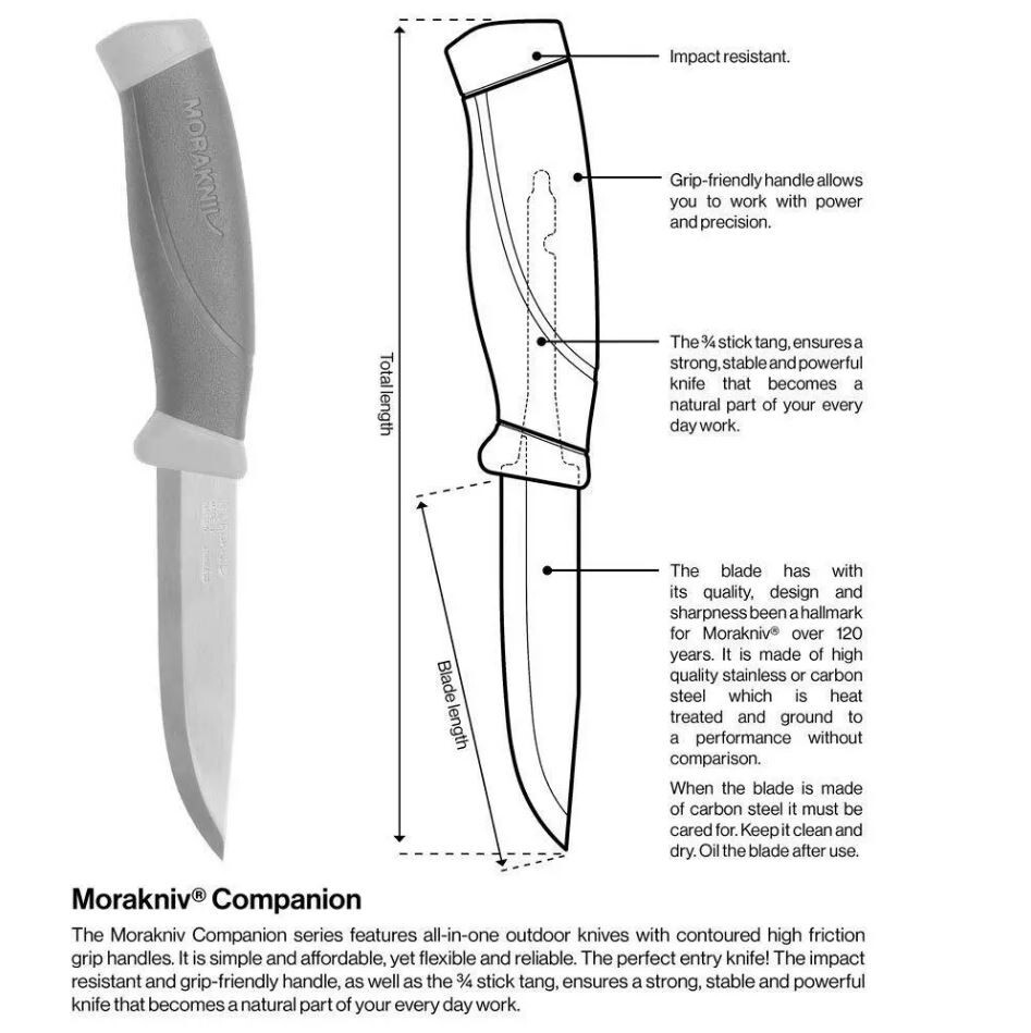*5-Sets* Morakniv Companion Heavy Duty Stainless Steel 8.8” Knife Orange 13259
