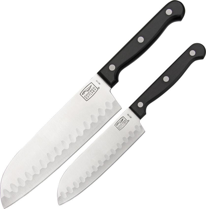 Chicago Cutlery Kitchen Santoku/Partoku Knives Stainless Blades Polymer Handles