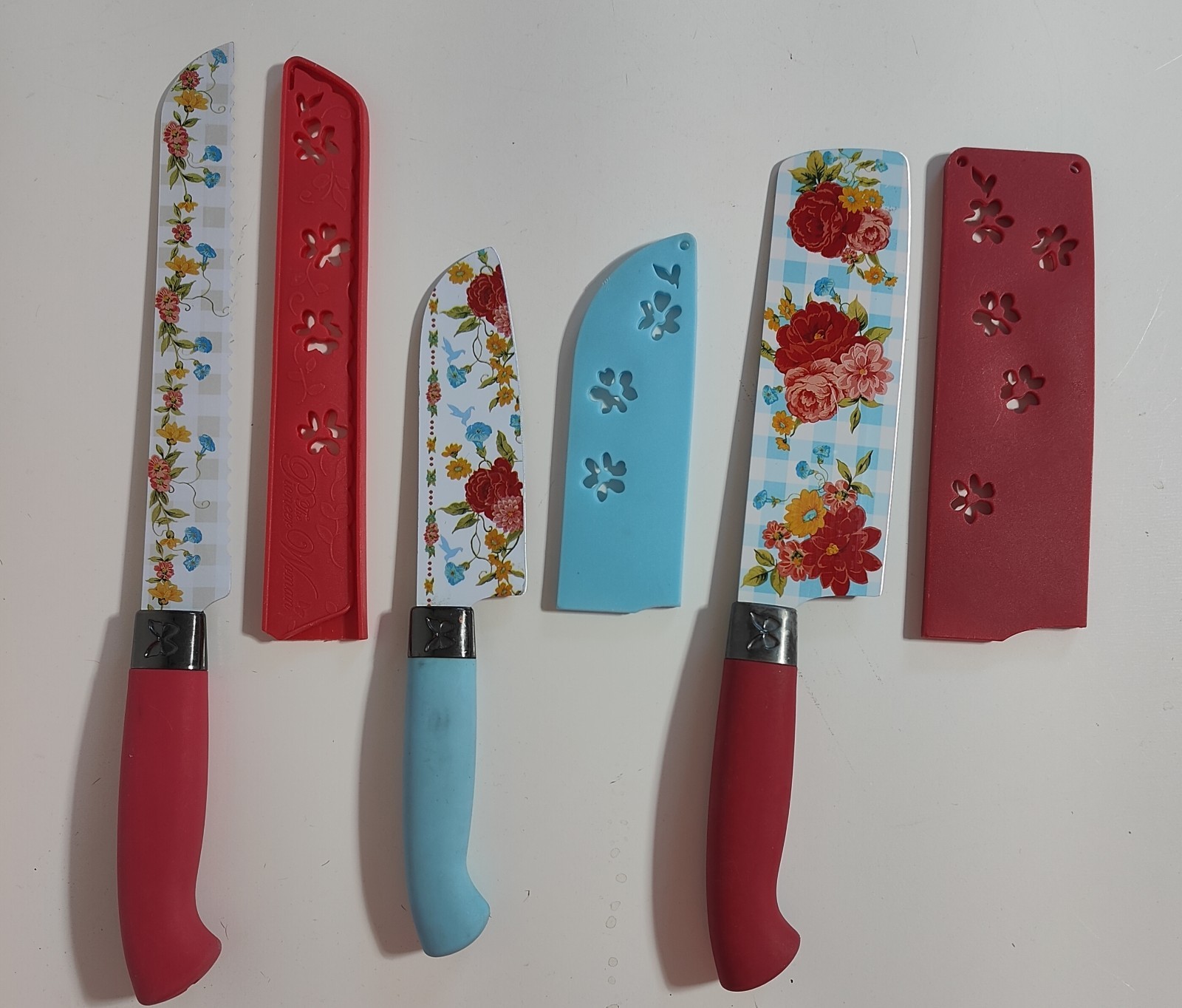Pioneer Woman Kitchen Utility Knife Set With Sheaths 3 Piece Large
