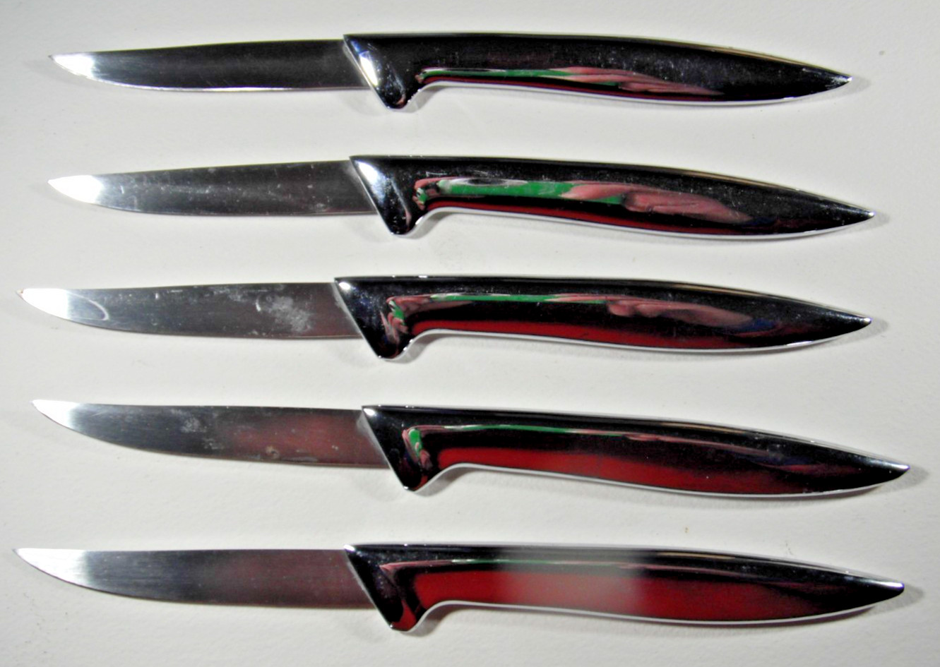 CARVEL HALL Stainless Steel STEAK KNIVES 8″ Long Polished Finish FIVE KNIVES