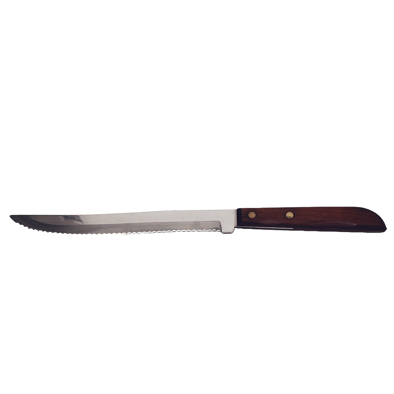 Vintage Washington Forge Serrated Bread Knife Made in USA Smooth Wood Handle
