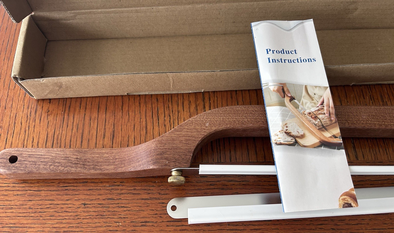 Uprichya Bread Knife for Homemade Bread Sourdough, Wooden Bread Bow Knife