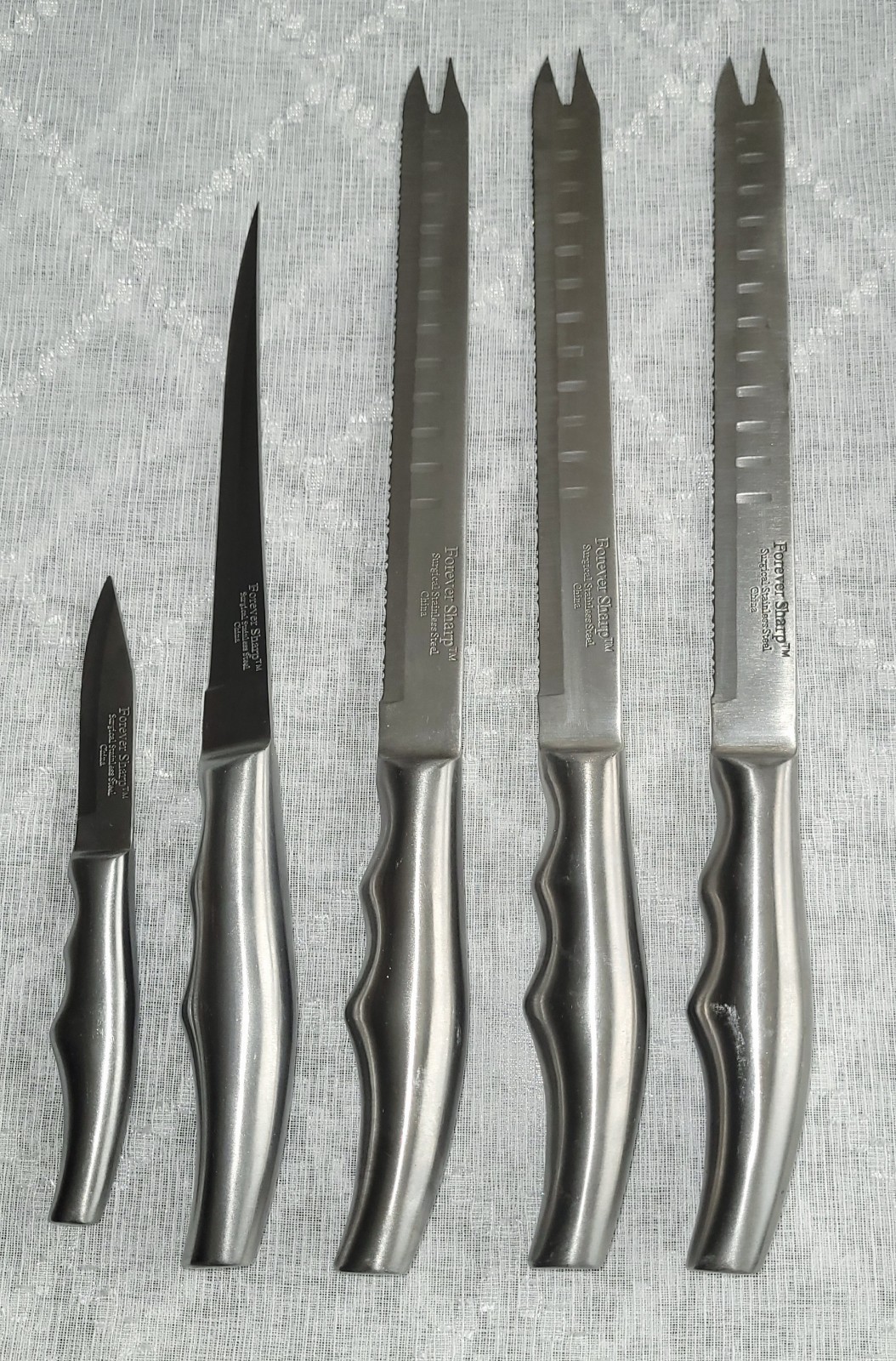 Set of 5 Forever Sharp Surgical Stainless Steel Knives Paring, Fillet & Carving