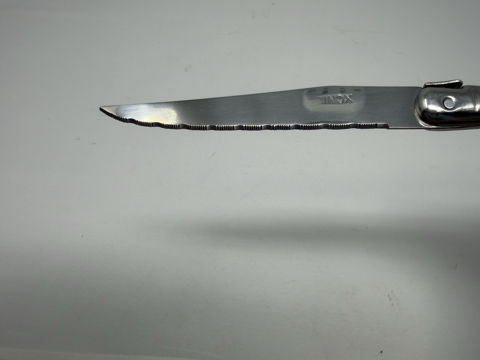 Vintage Laguiole INOX Stainless Steel Serrated Steak Knives Wood Handle 6