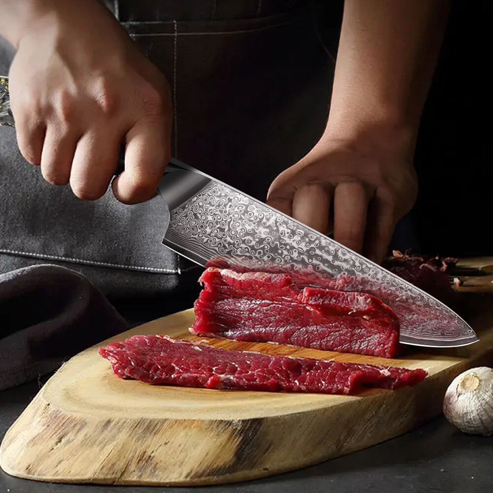VG-10 Damascus Steel Chef Knife Razor Sharp Kitchen Knife-Gift for Home Cooks
