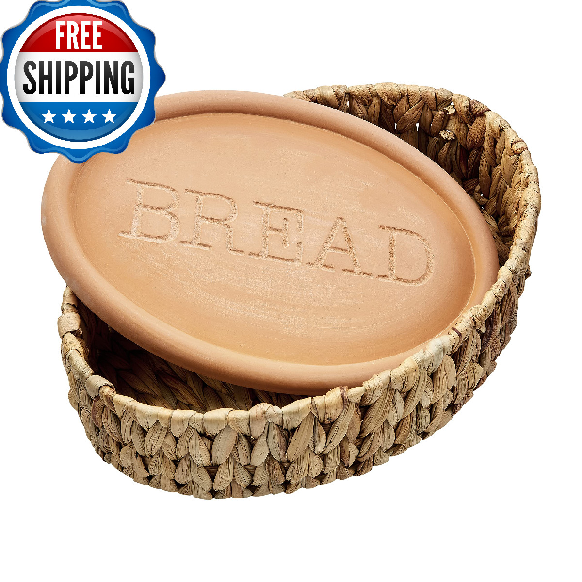 Mud Pie Terracotta Bread Warming Set Brown 8.5×12.5 inches Kitchen Serving