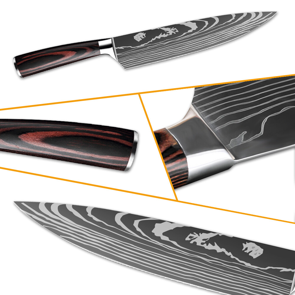 Japanese Chef Knife Professional Kitchen Knife for Steak and Vegetables Forged