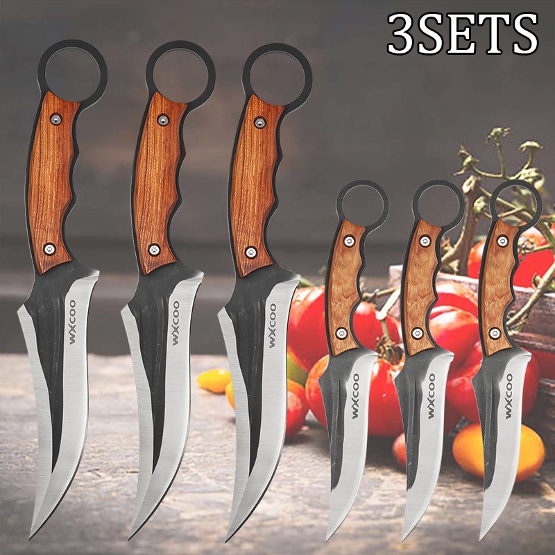 3SETS Professional Kitchen Chef Knife Set Stainless Steel Boning Fish Knife