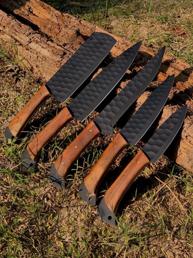 Hand Forged High Carbon Steel Chef Knives Set Kitchen Set Full Tang x260