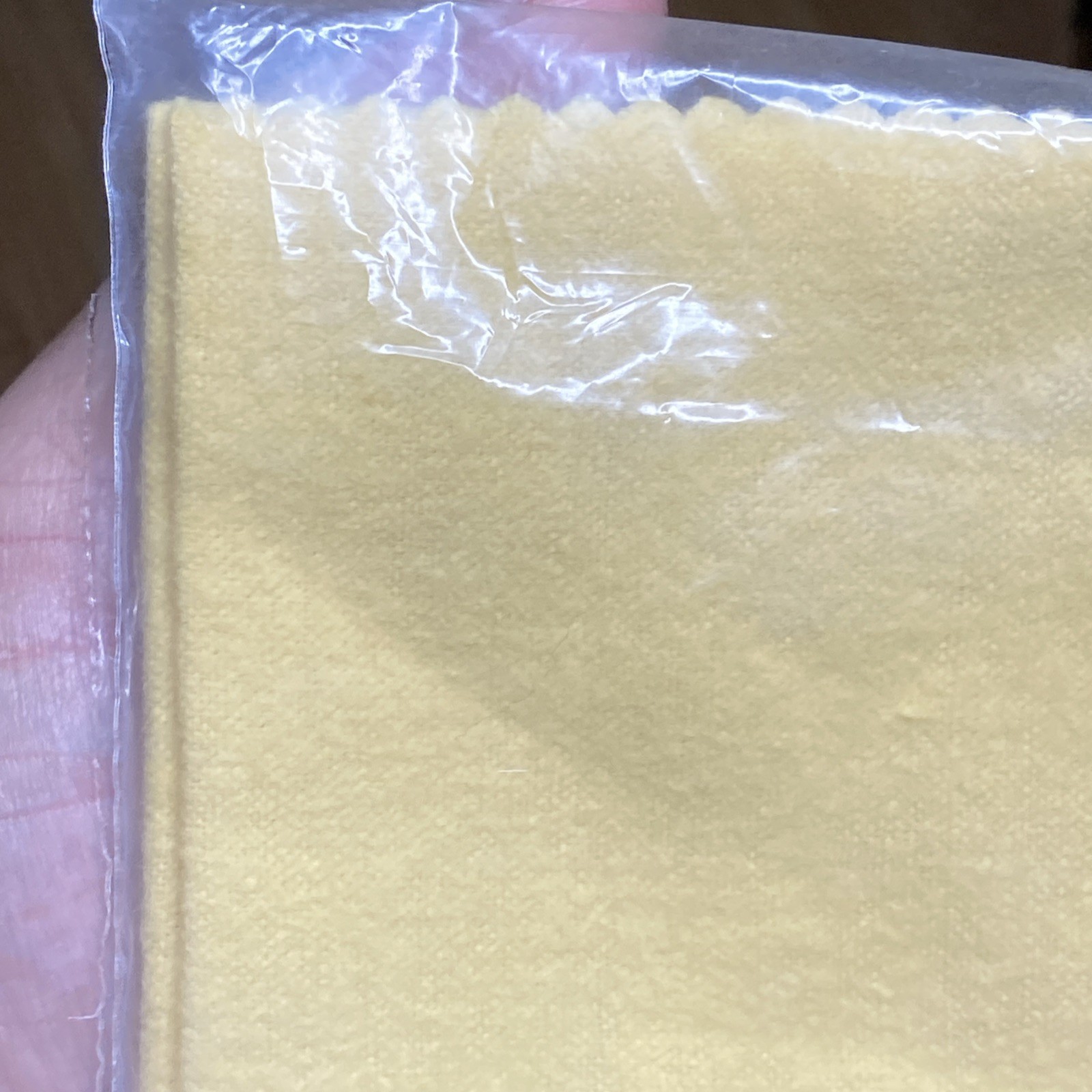 14” x 15” Cutco Cutlery Knives Double Surface Polishing Cloth Yellow USA Vtg EC