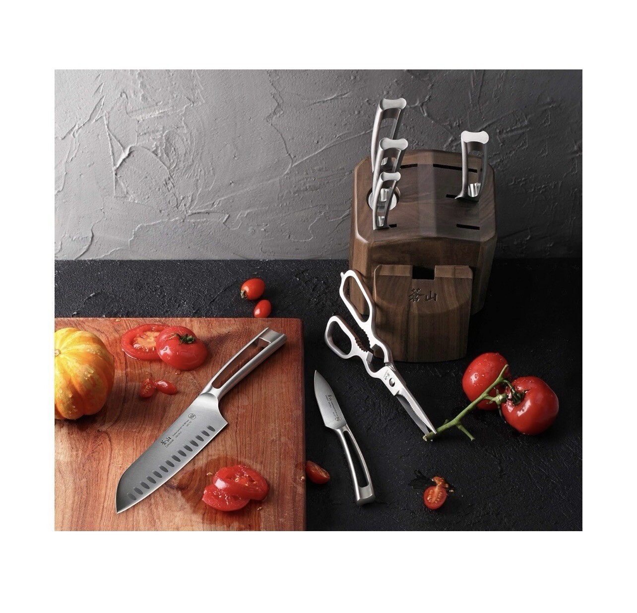 Cangshan TN1 Series 1021950 Swedish 14C28N Steel Forged 8-Piece Knife Block