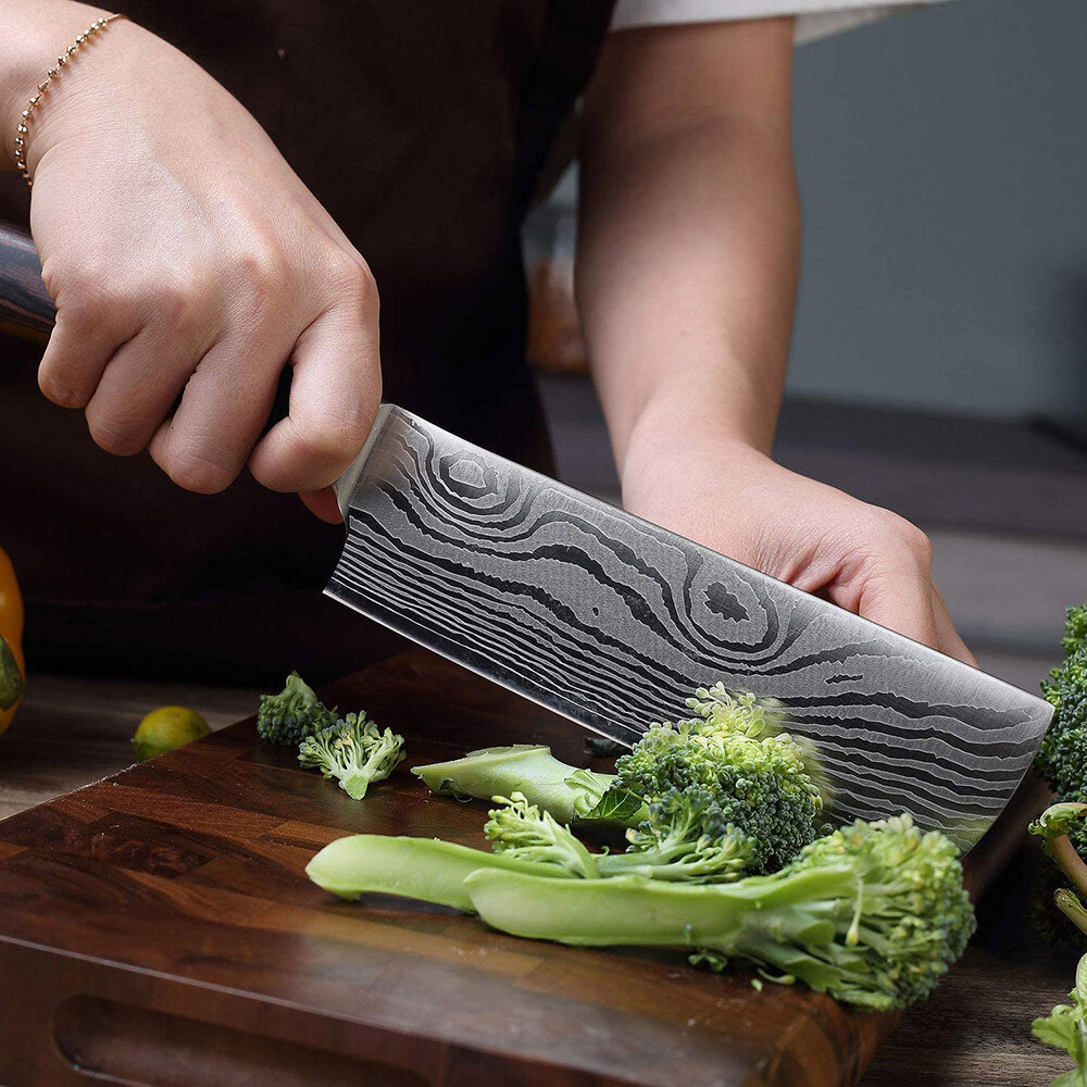 7 inch Nakiri Cleaver Kitchen Knife Stainless Steel Vegetable Chef Knives