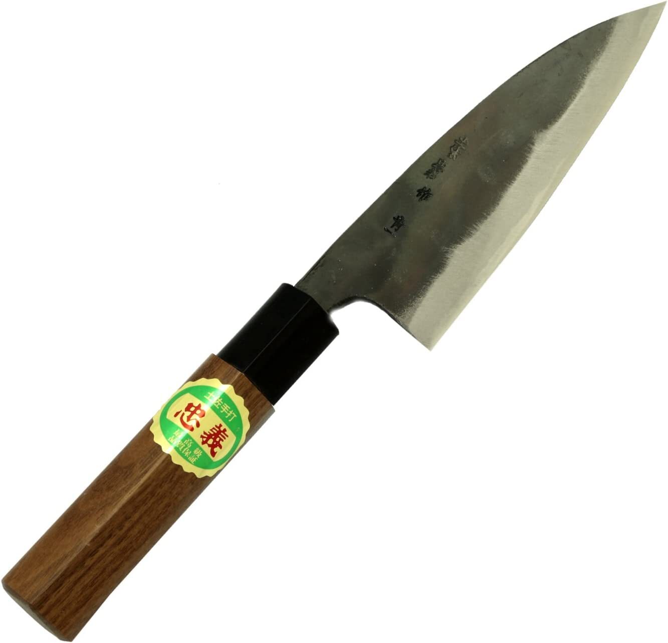 Tosahamono Knife Boat Knife Black Uchi Blue Steel No. 1 Walnut Handle 135mm