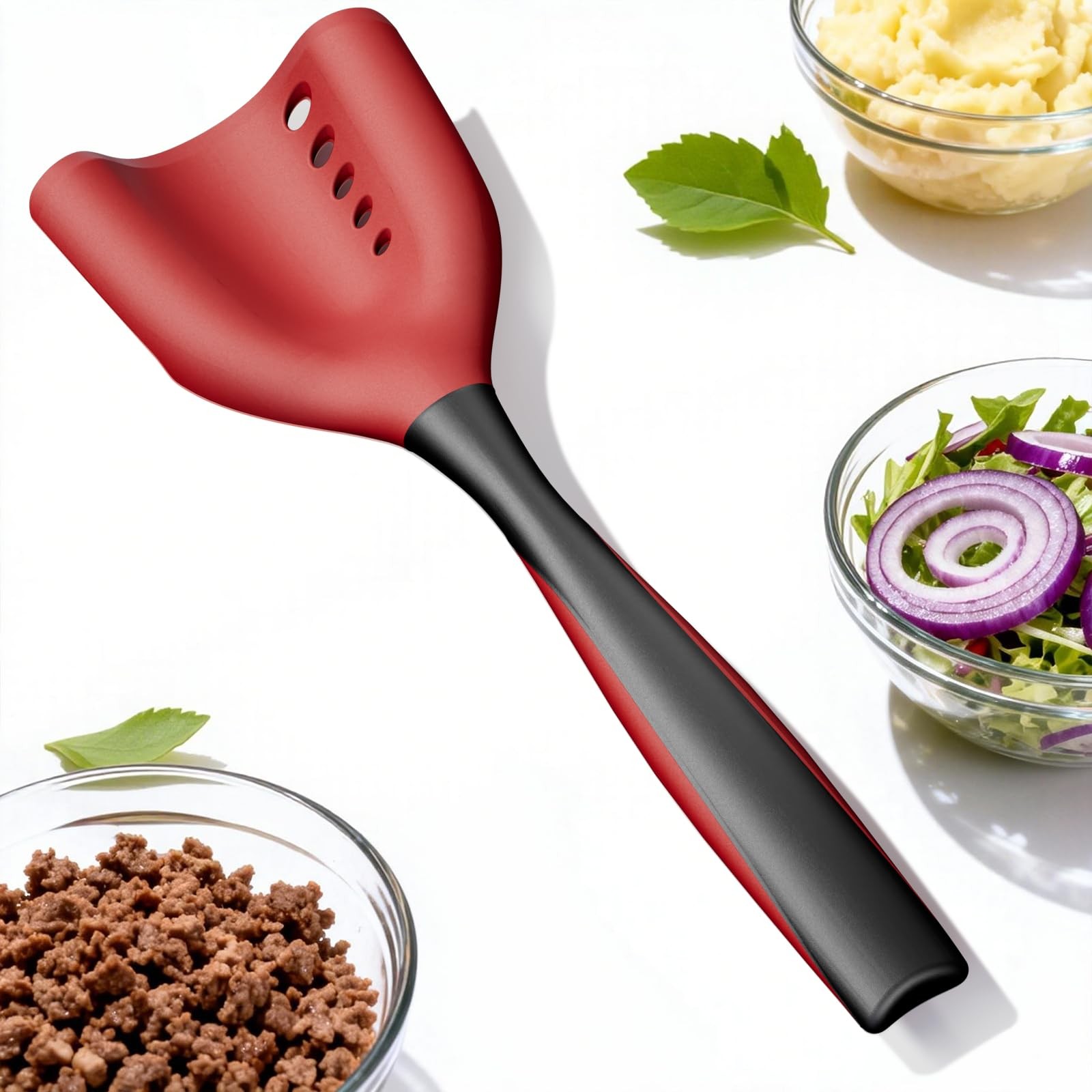 Meat Chopper Spatula Ground Beef Masher- 2Pack Heat Resistant Hamburger Smasher
