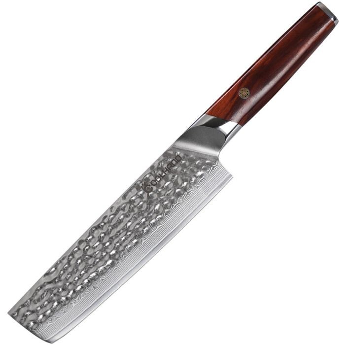 Coolhand Nakiri Fixed Knife VG-10 Damascus Steel Blade Cocobolo Wood Handle
