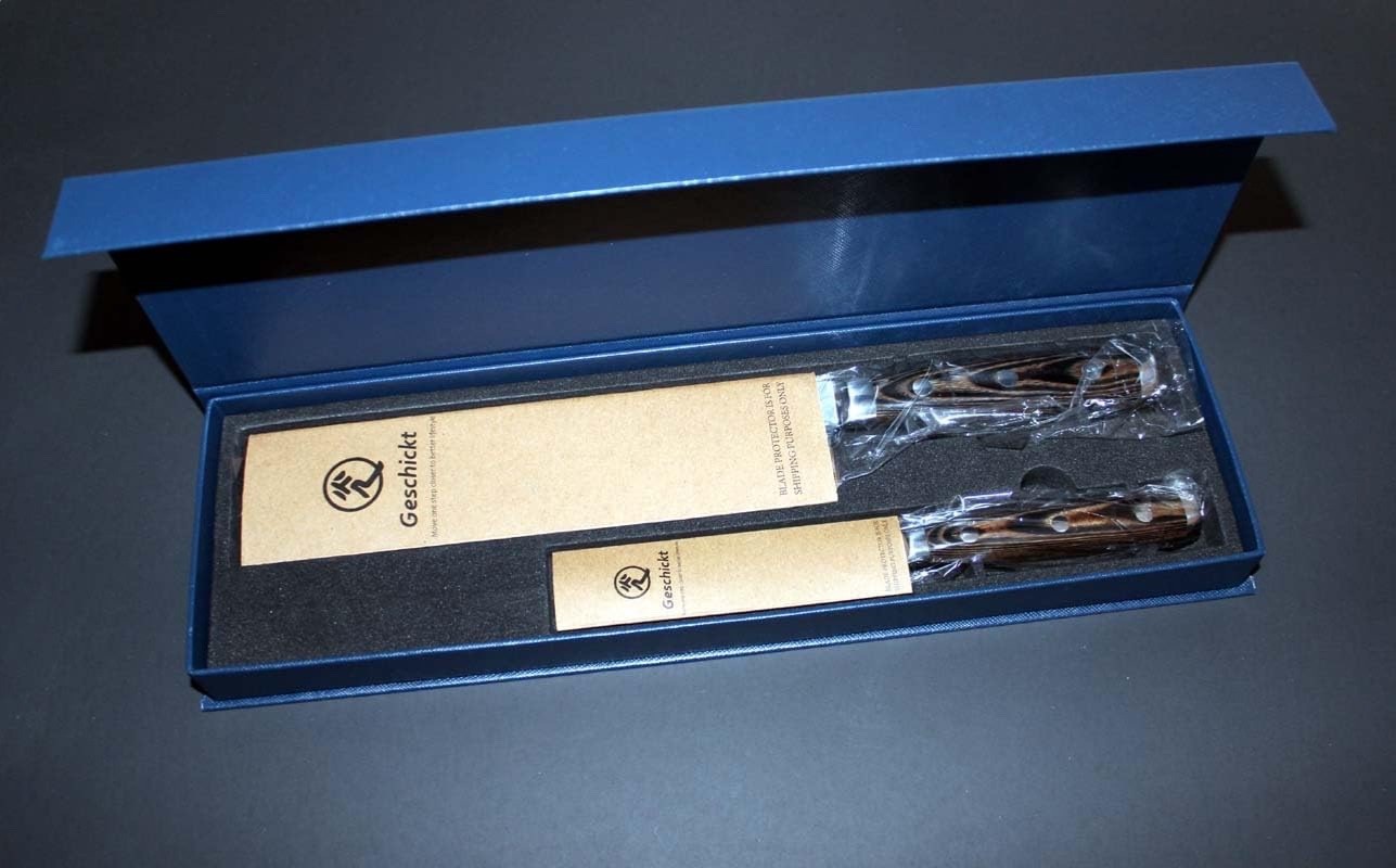 2pcs Kitchen Knives Set Thin Wood Handle High Carbon Stainless Steel