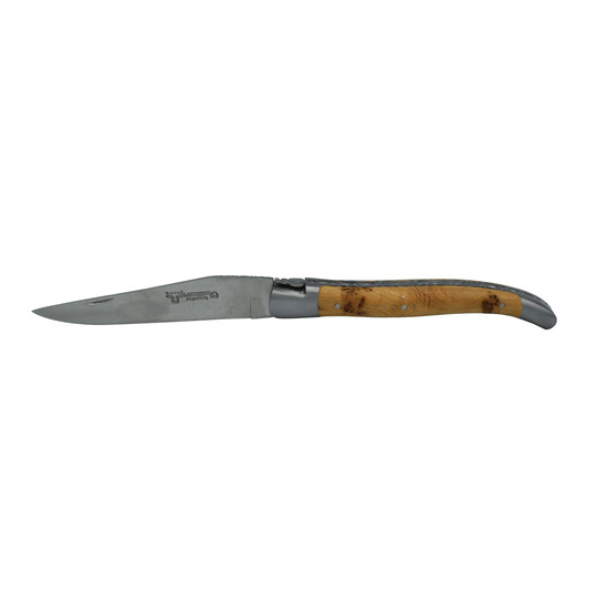Laguiole En Aubrac Luxury Folding Pocket Knife With Juniper Wood Handle, 4.75-In