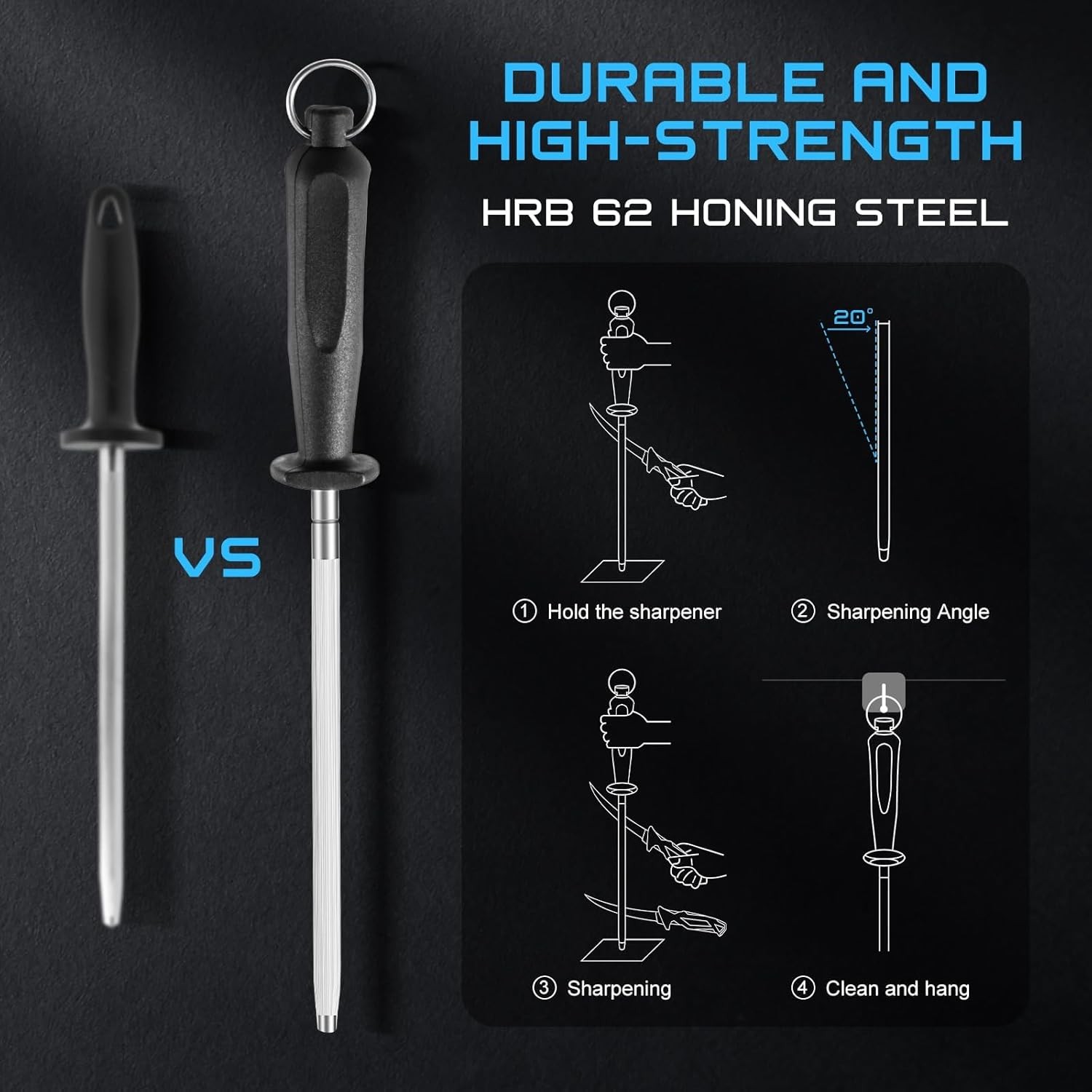 Fillet Knife Kit Combo, Fishing Knives and Honing Rod, Ultra-Sharp G4116 German