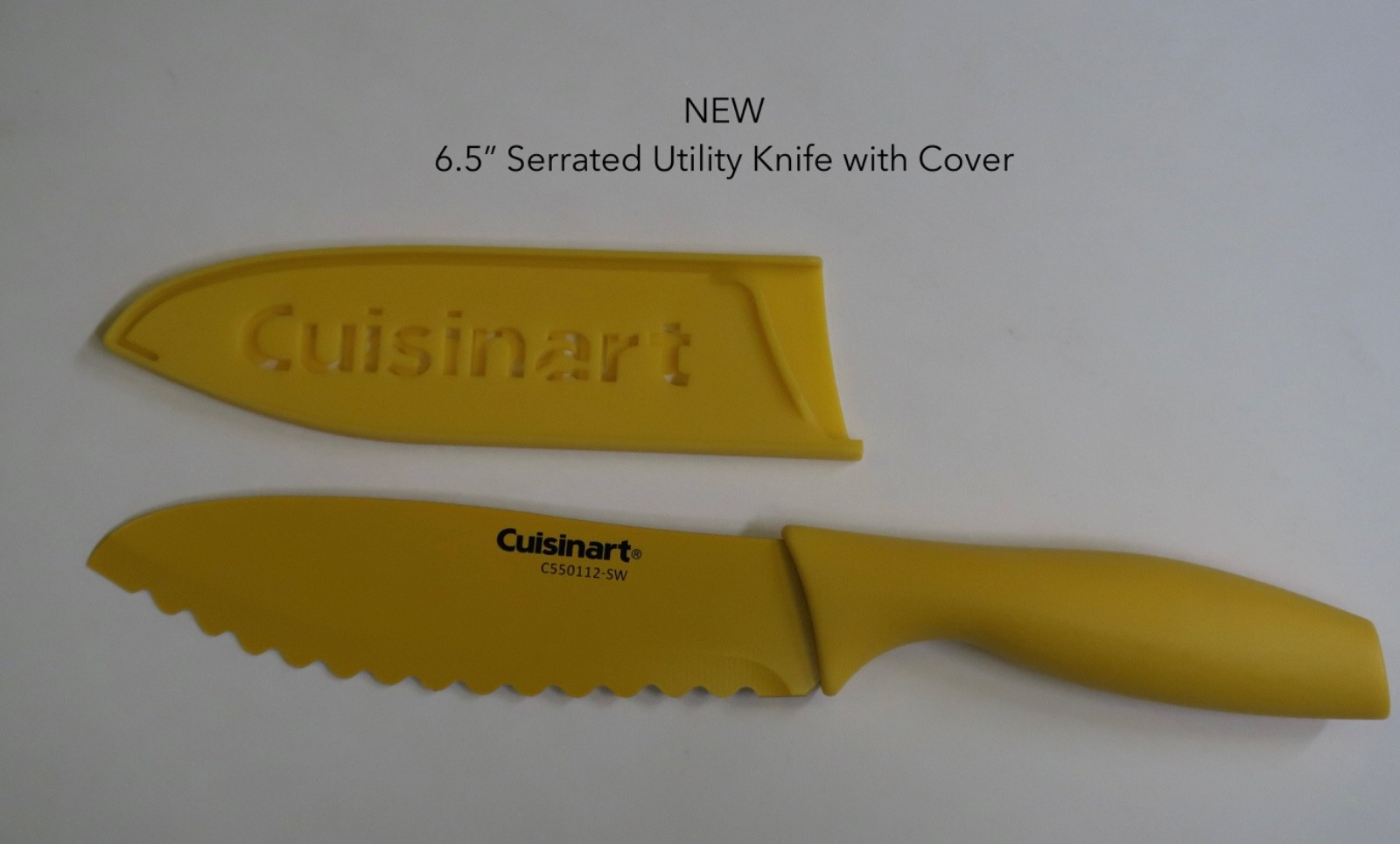 Cuisinart 6.5″ Utility Knife Stainless Steel Yellow Blade Guard Advantage Chef’s