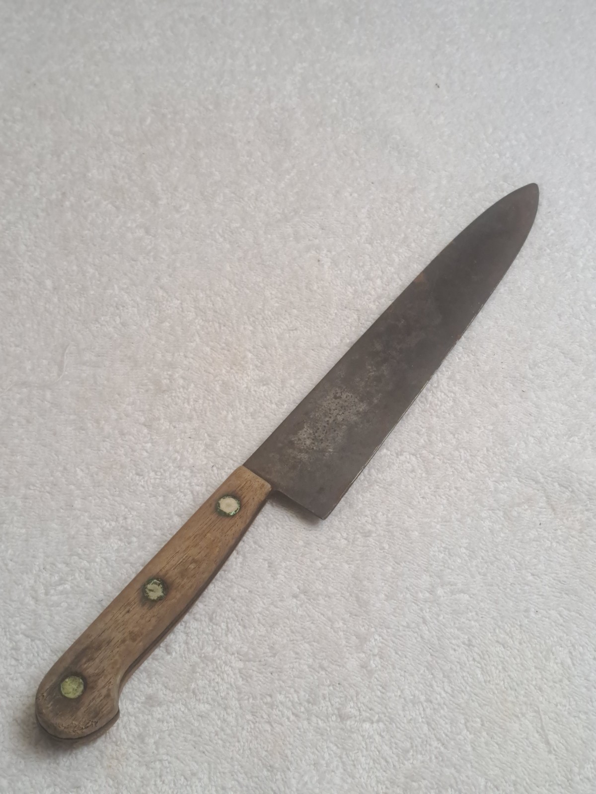 Vintage *RARE* KA-BAR CUTLERY INC. USA 10″ Carbon Steel Blade Chef’s Knife