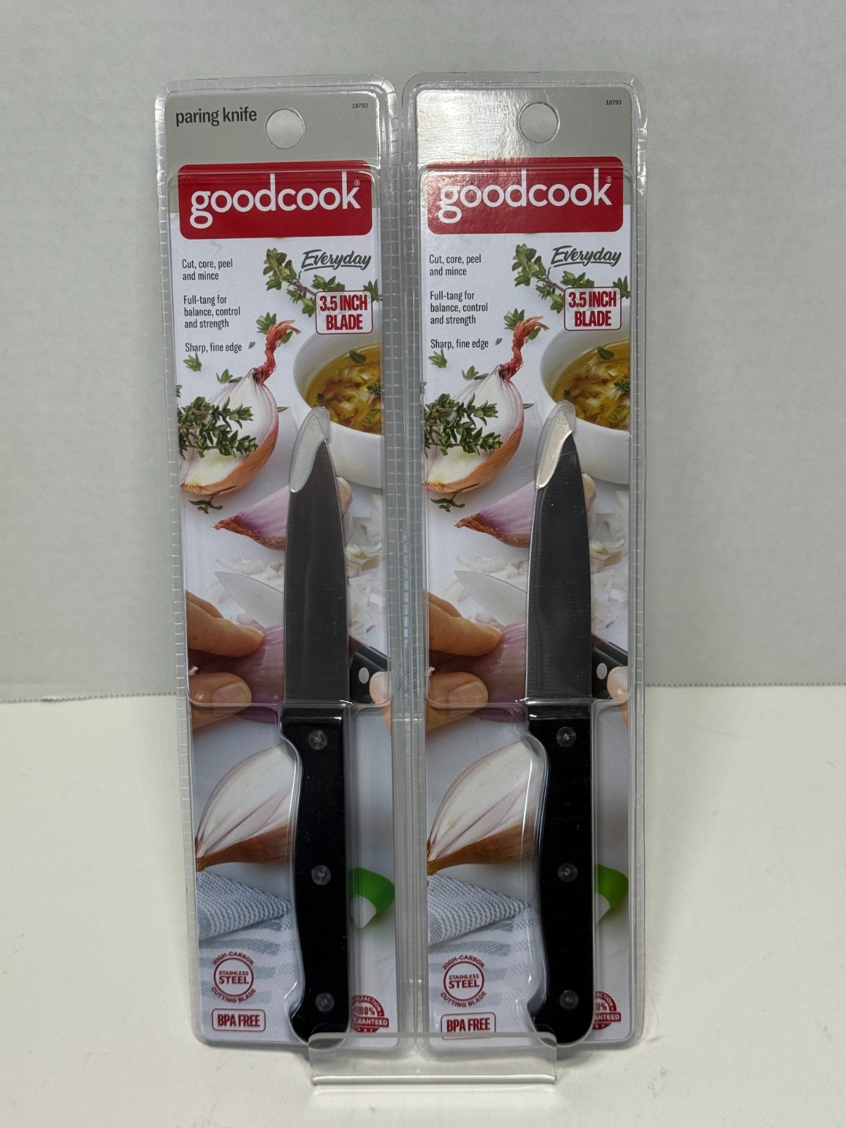 Lot of 2 Paring Knifes GoodCook 3.5-Inch Stainless Steel 3.5″ BPA Free