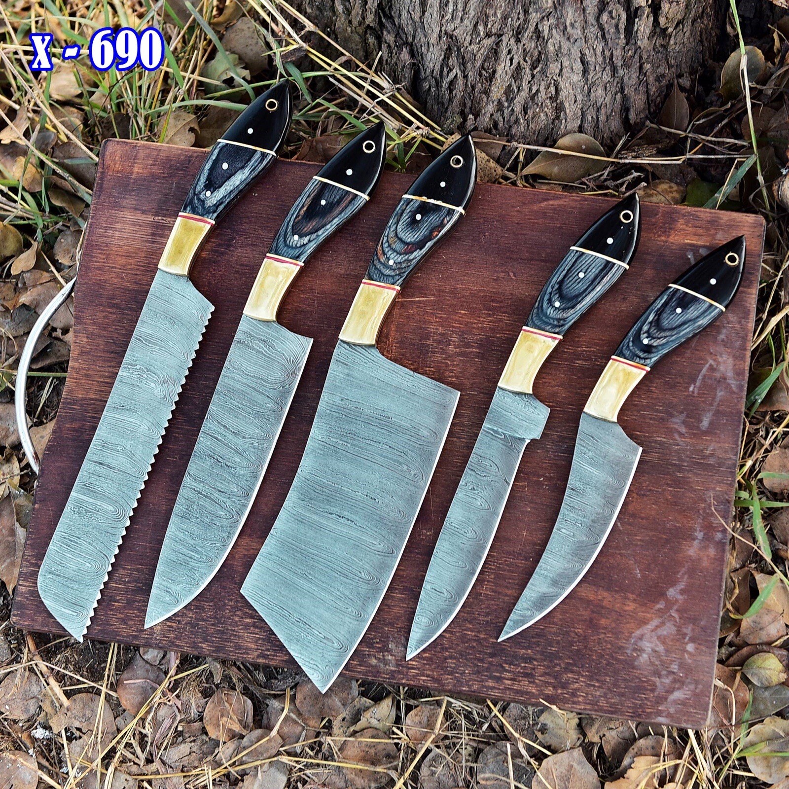 Professional Handmade Damascus knives set Chef Knife Set Kitchen KNIVES SET