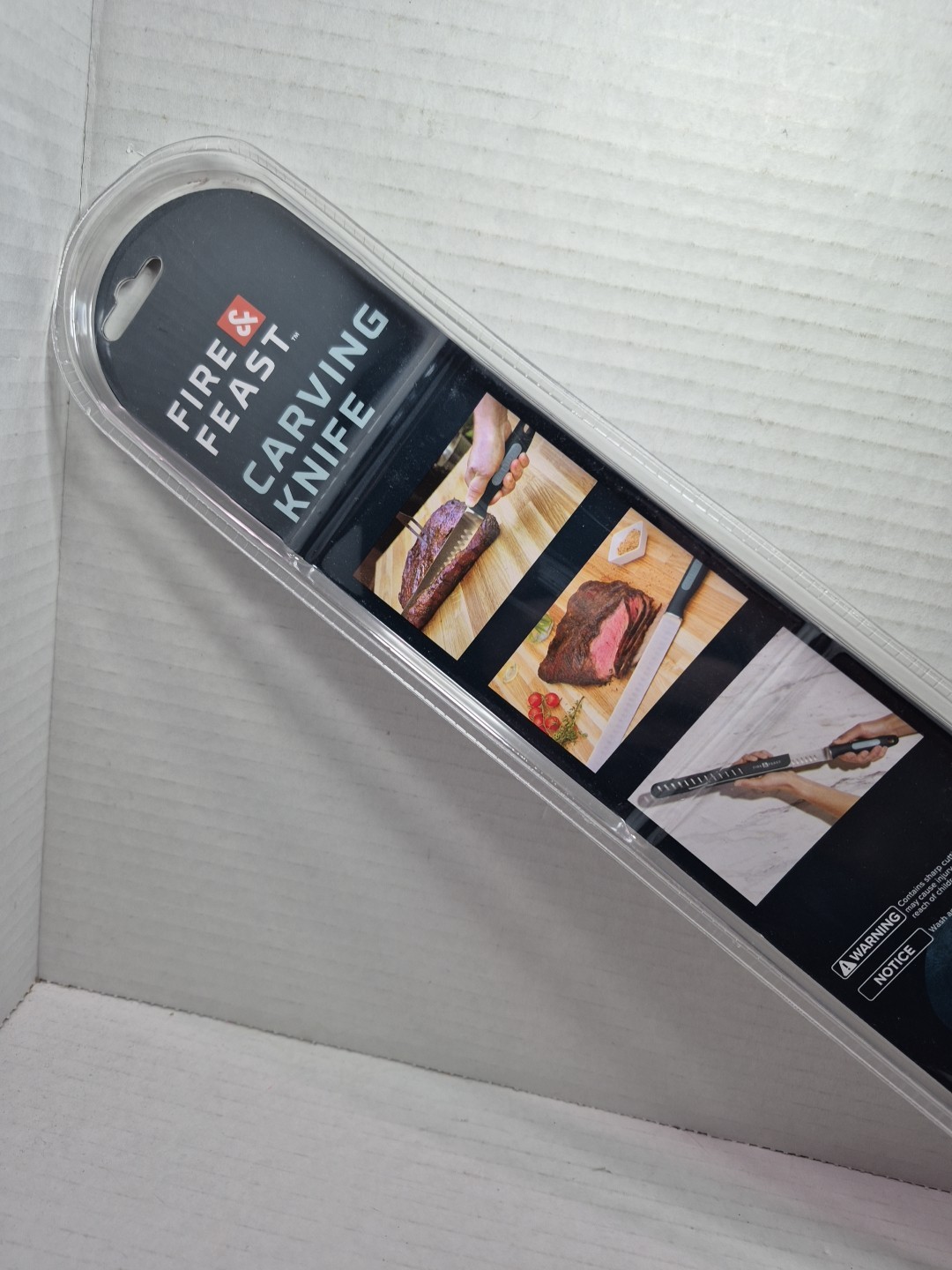 Fire & Feast 12 Inch Carving Knife Brand New In Package Slicing Blade W/ Cover