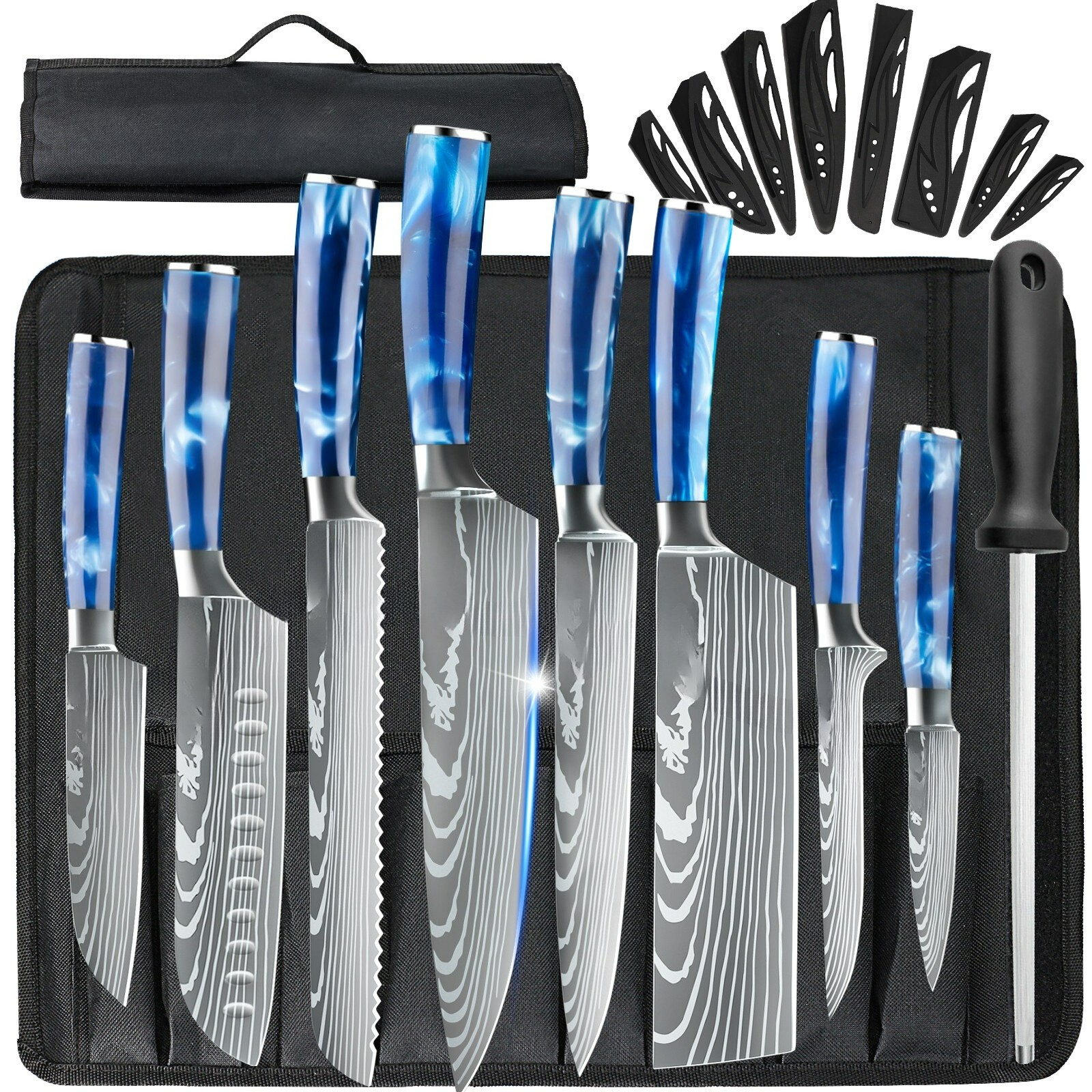 8PCS Butcher Knife Set for Meat Cutting Premium Chef Knife Set with Knife Bag
