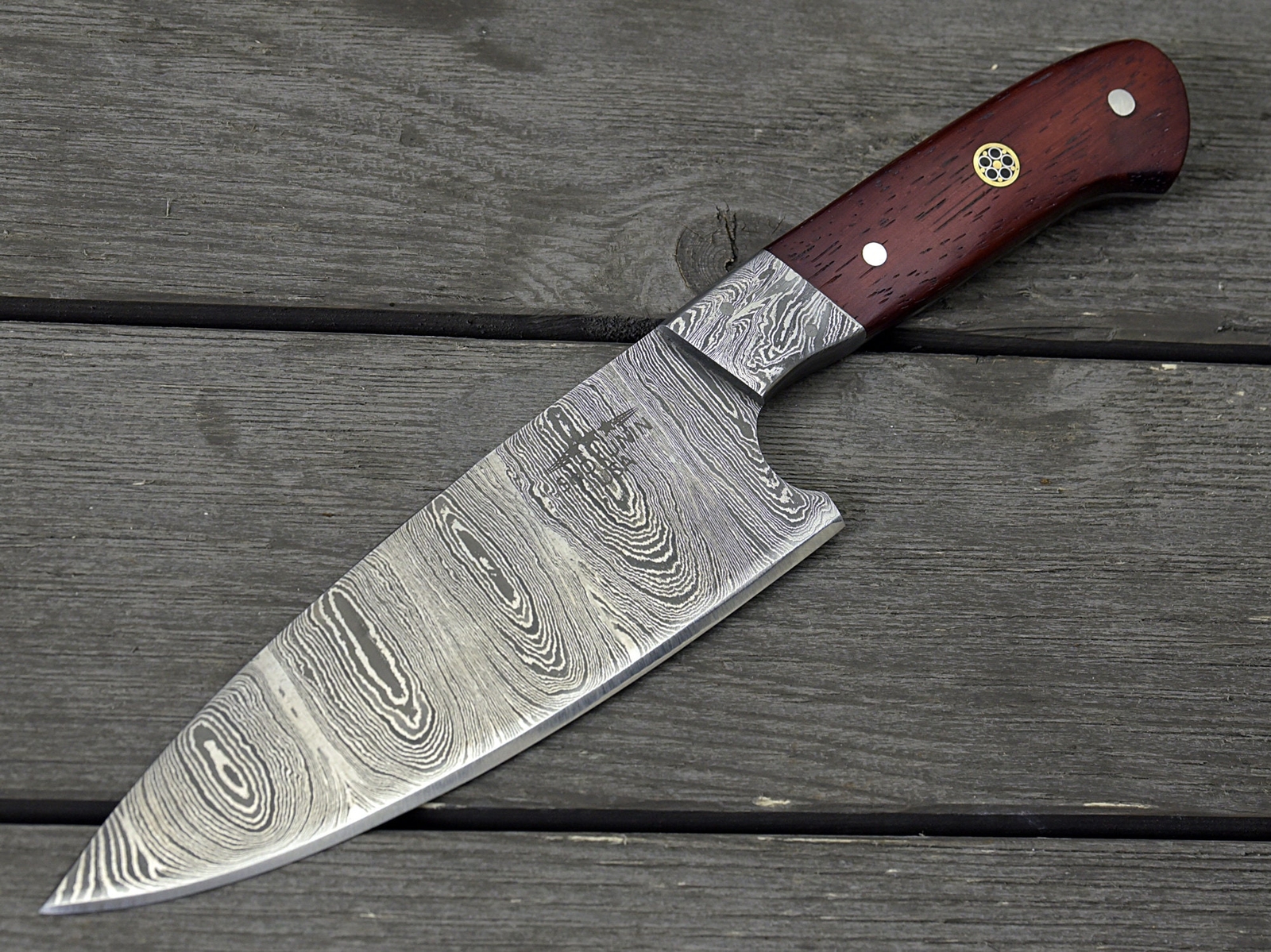 CUSTOM HANDMADE FORGED DAMASCUS STEEL PRO CHEF KITCHEN FIX BLADE KNIFE + SHEATH