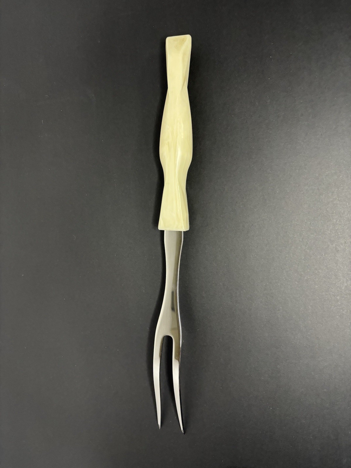 Cutco 1727 Carving Serving 2 Prong Fork USA Pearl White Handle