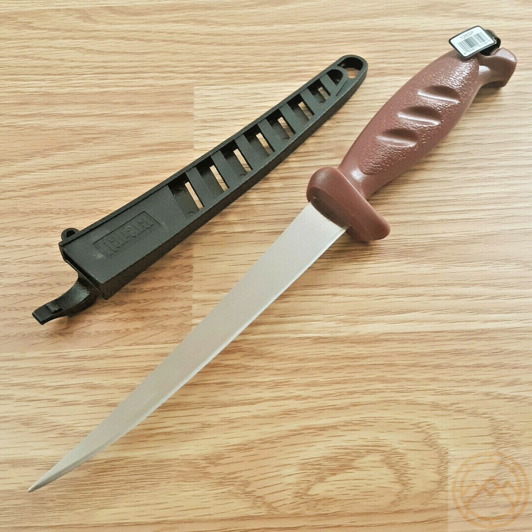 Rapala Hawk Kitchen Knife Stainless Steel Fillet Blade Red Hard Plastic Handle